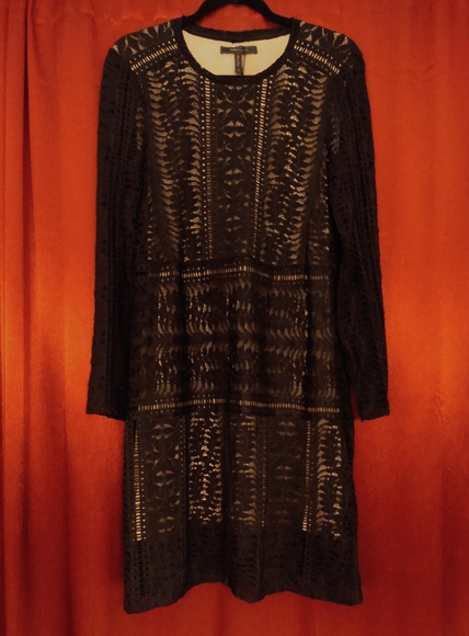 BCBG Max Azria Black Lace Overlay Dress Size M - Picture 2 of 10